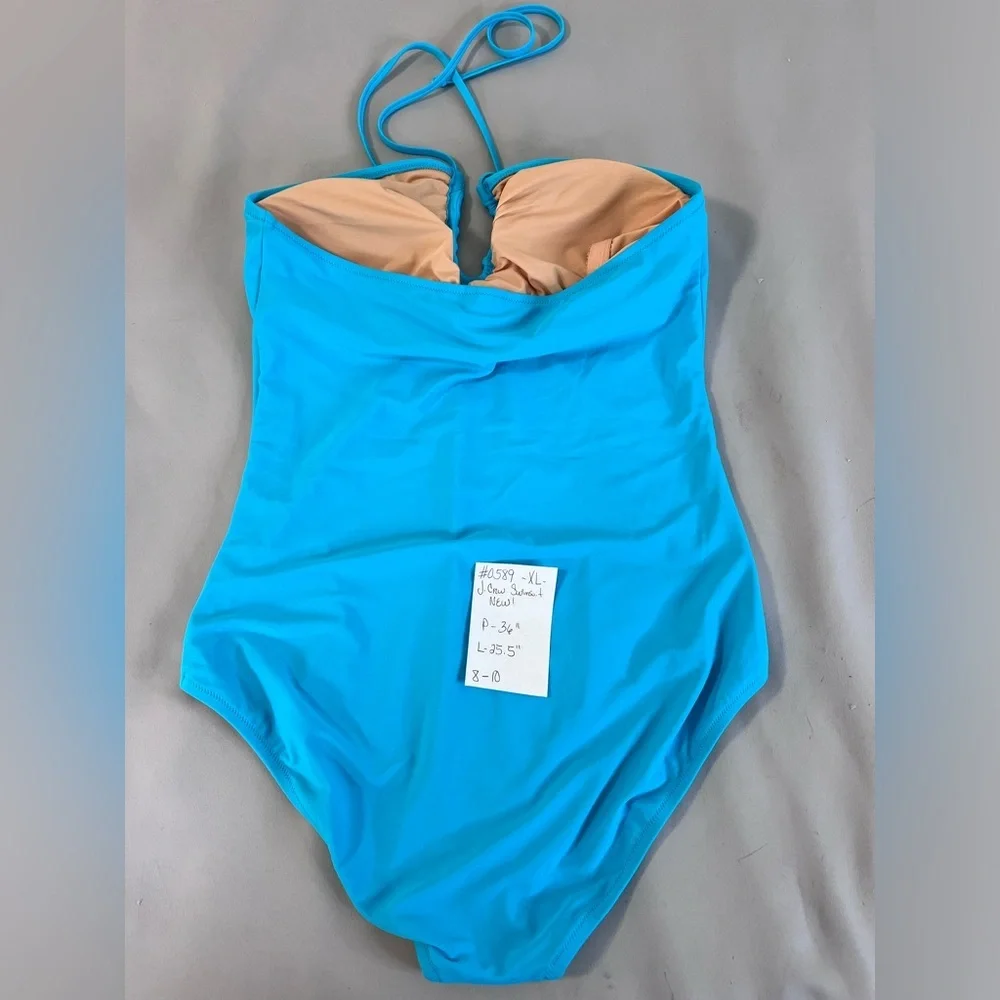 NWT J. Crew Women’s one piece swimsuit size XL Blue‎